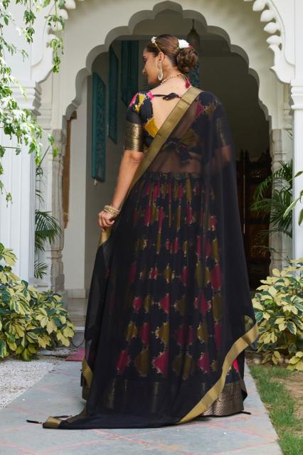 Artriddhs DolaJecard silk Black Surat wedding lehenga choli wholesale
